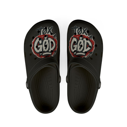 CLOGS EXCLUSIVE EDICIÓN TØX GØD RED AND BLACK