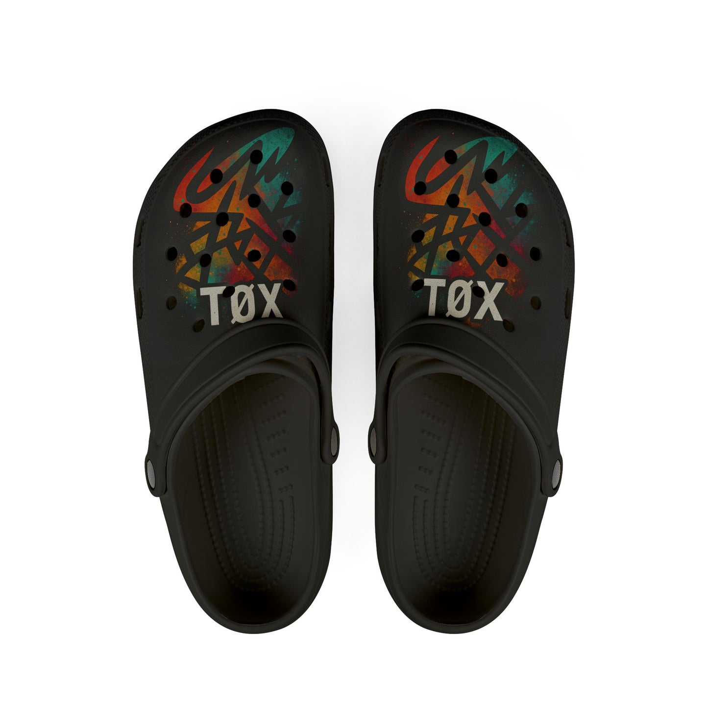 TØX One Black and Red Clogs